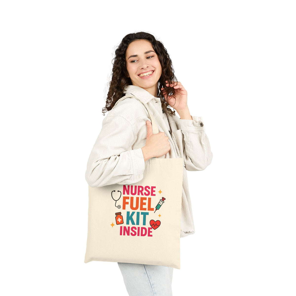 Nurse Fuel Tote Bag, Perfect Gift for Healthcare Workers, Reusable Carryall, Eco-Friendly Bag, Everyday Use, Gift for Nurses