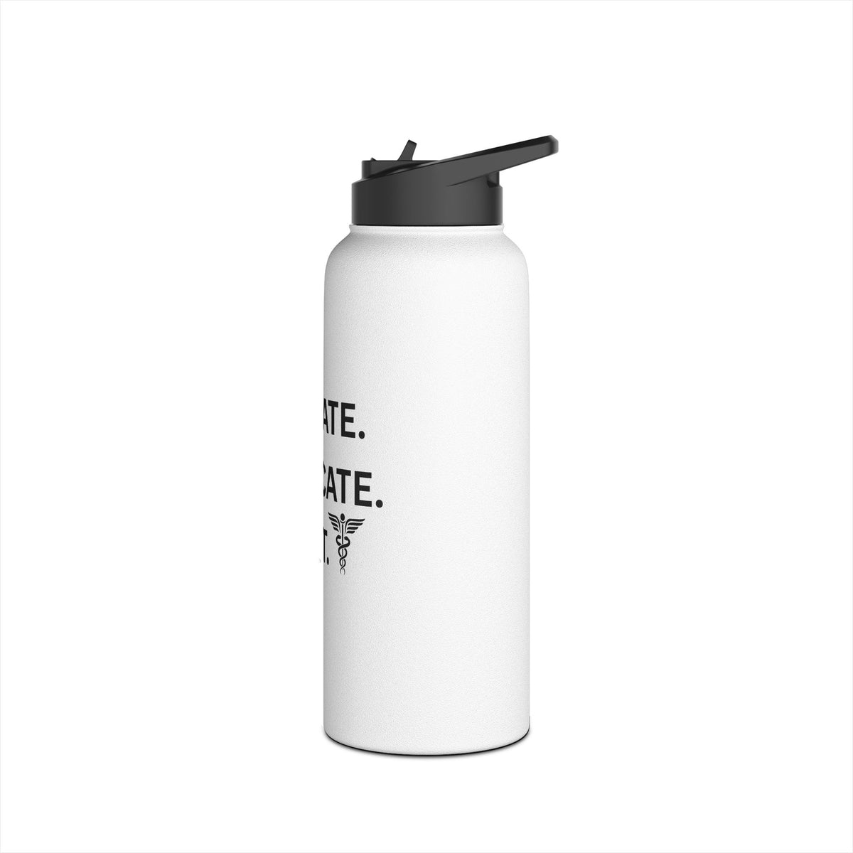 Hydration Reminder Water Bottle - Nurse Gift, Medicinal Motivational Drink, Travel Flask, Health Enthusiast Gear, Stylish Stainless Steel