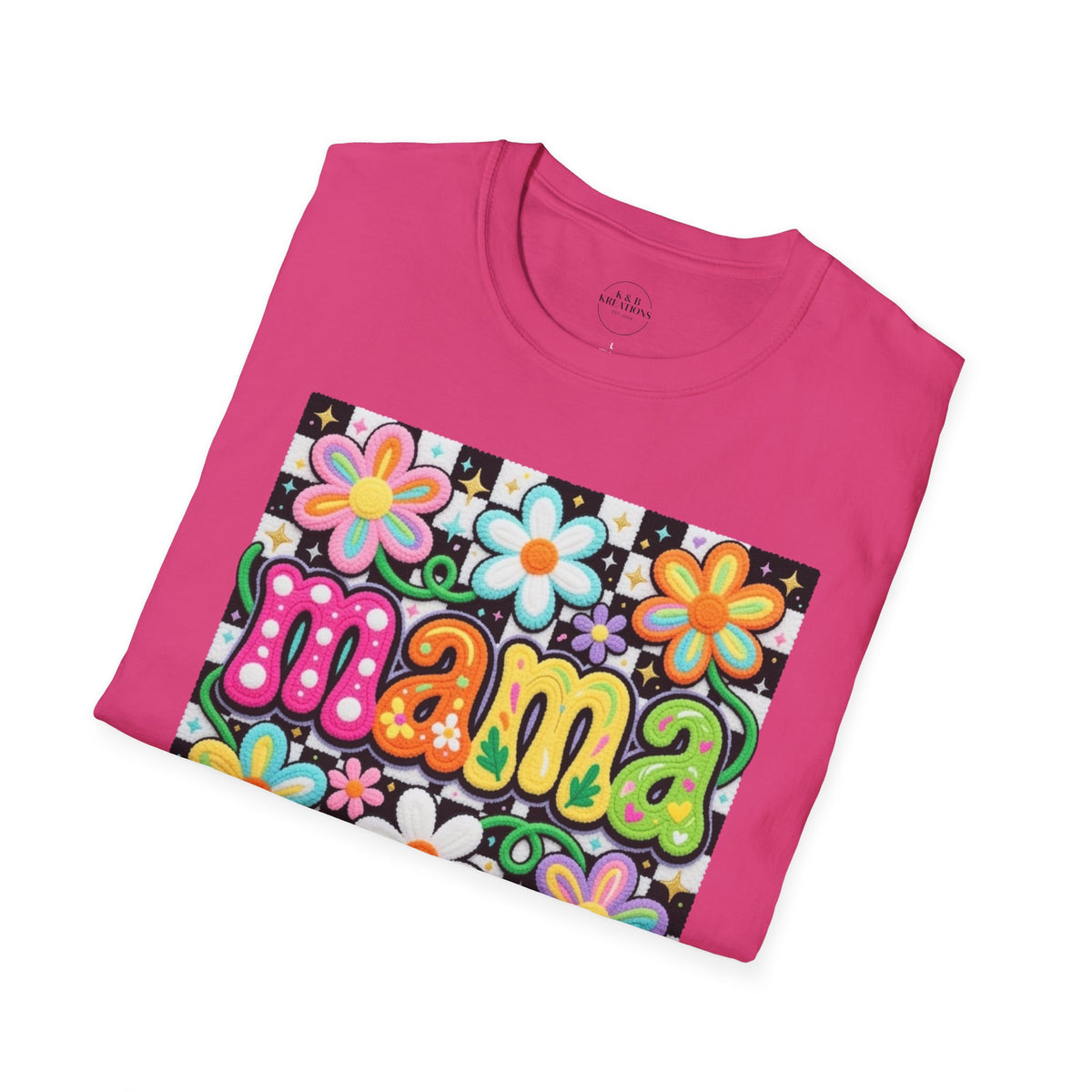 Mama Floral Retro T-Shirt — Colorful 'mama' Flower Graphic Tee for Mother's Day
