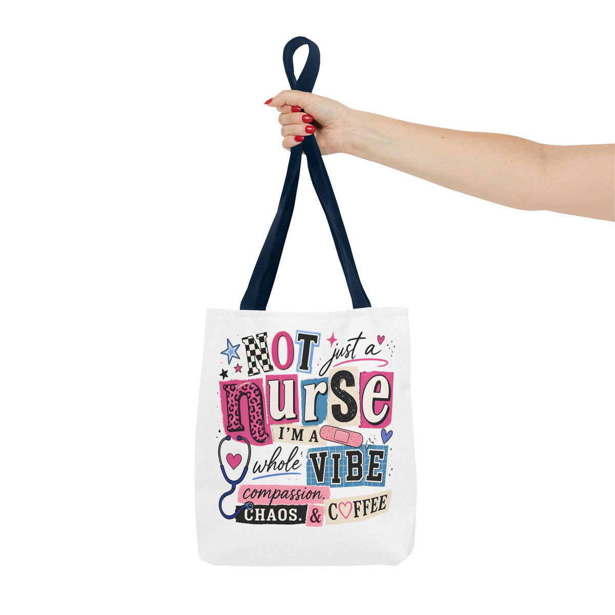 Nurse Vibe Tote Bag — "Not Just a Nurse, I'm a Whole Vibe" Floral Medical Tote