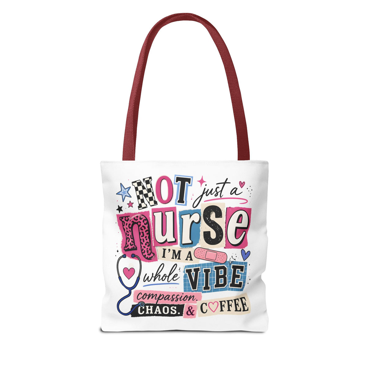 Nurse Vibe Tote Bag — "Not Just a Nurse, I'm a Whole Vibe" Floral Medical Tote