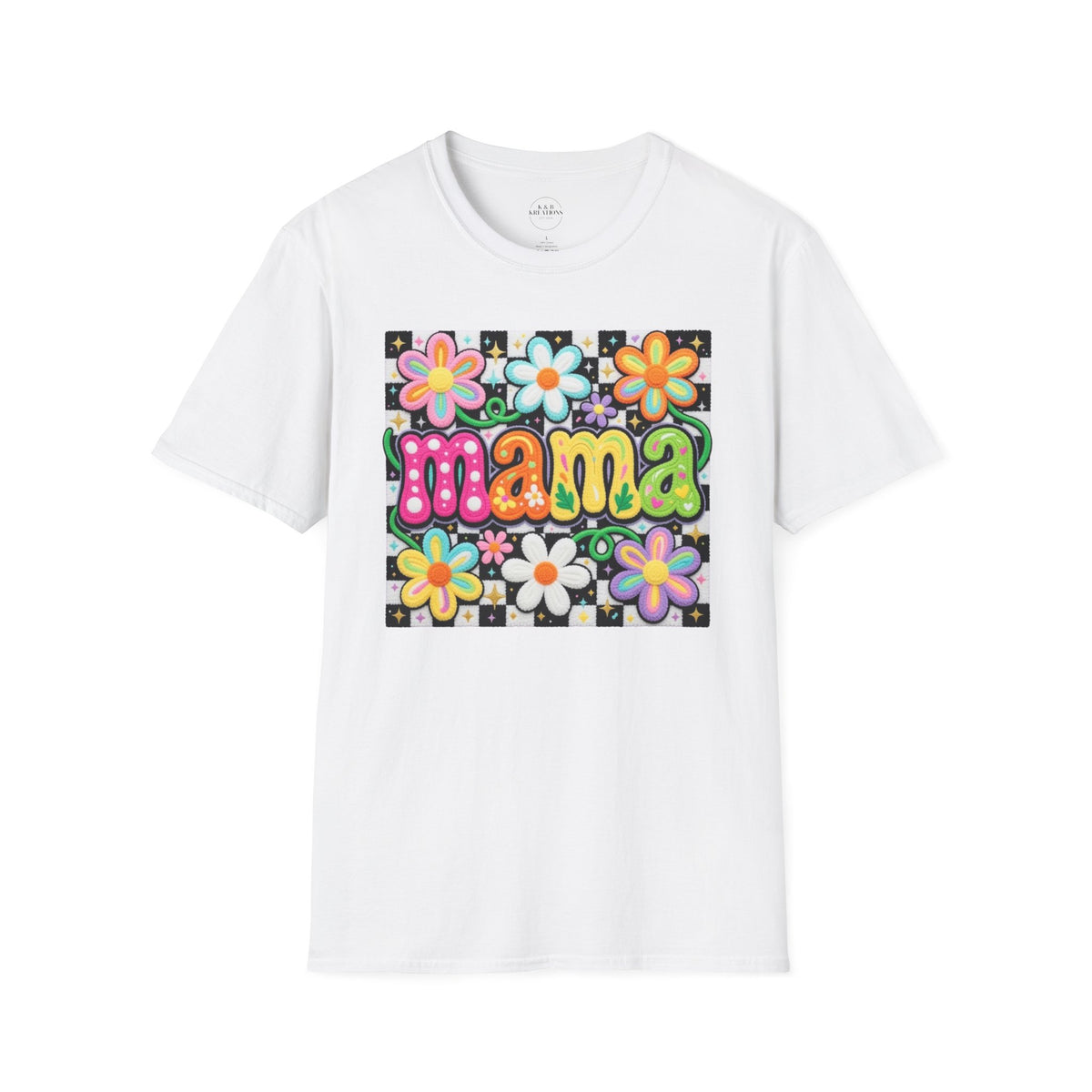 Mama Floral Retro T-Shirt — Colorful 'mama' Flower Graphic Tee for Mother's Day