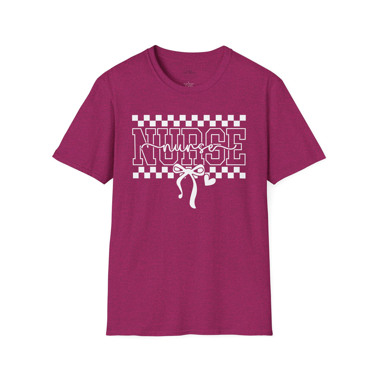 Nurse Retro Checkerboard Tee – Stethoscope Graphic Shirt for Nurses
