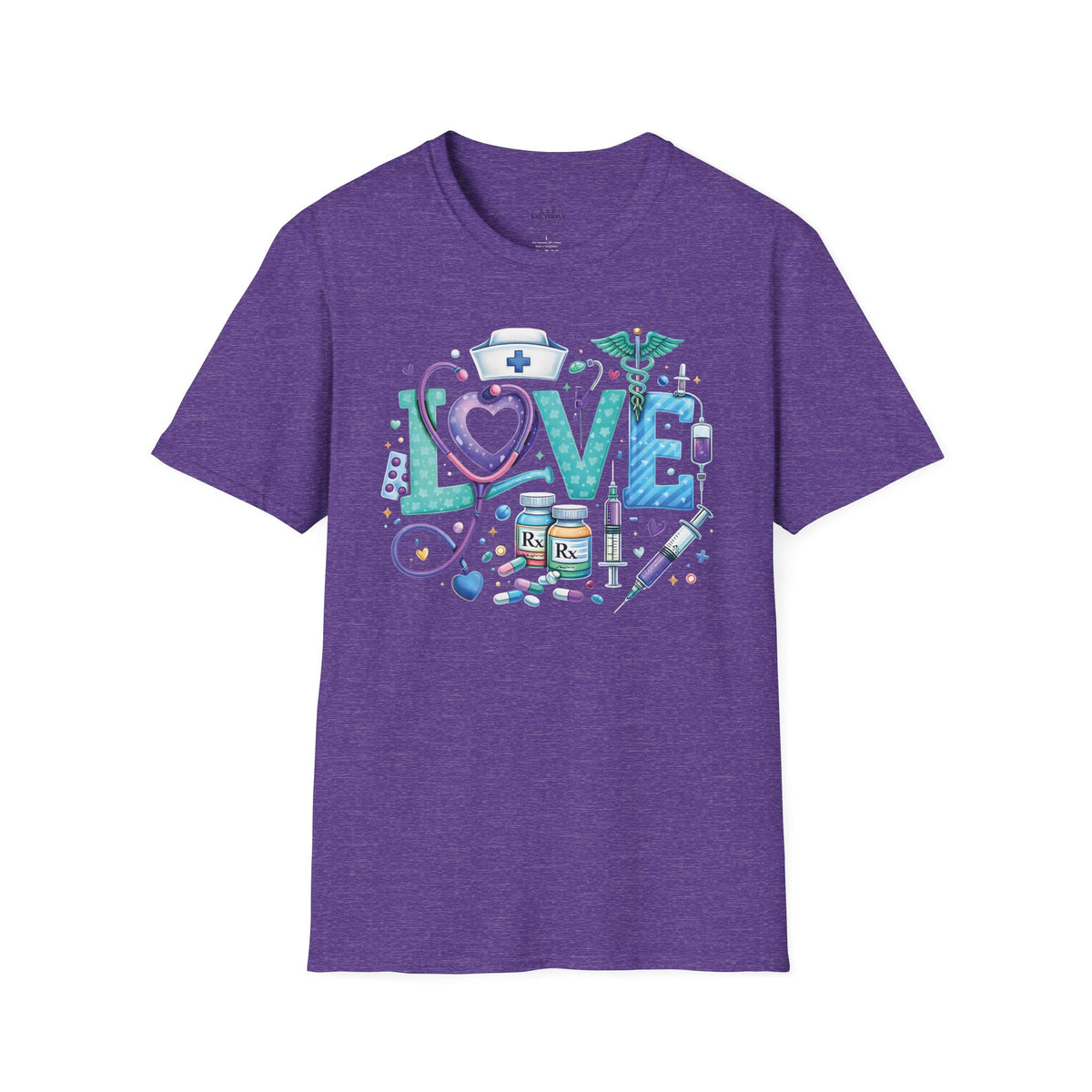 Nurse Love graphic tee | T-Shirt, medical stethoscope heart design