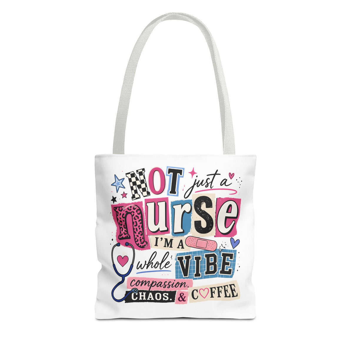 Nurse Vibe Tote Bag — "Not Just a Nurse, I'm a Whole Vibe" Floral Medical Tote