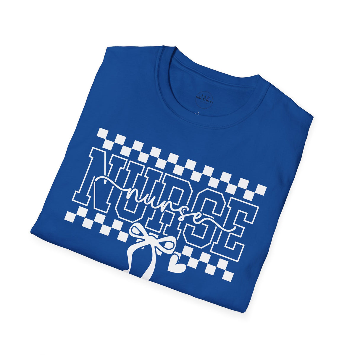 Nurse Retro Checkerboard Tee – Stethoscope Graphic Shirt for Nurses