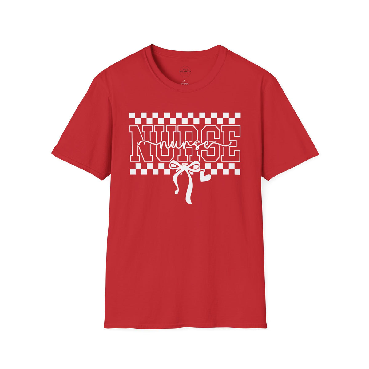 Nurse Retro Checkerboard Tee – Stethoscope Graphic Shirt for Nurses