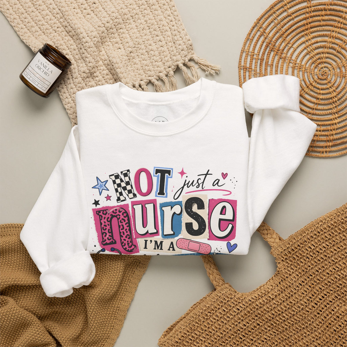 Nurse Vibe Crewneck Sweatshirt — "Not Just a Nurse" Graphic