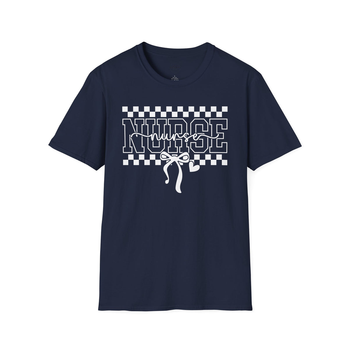 Nurse Retro Checkerboard Tee – Stethoscope Graphic Shirt for Nurses