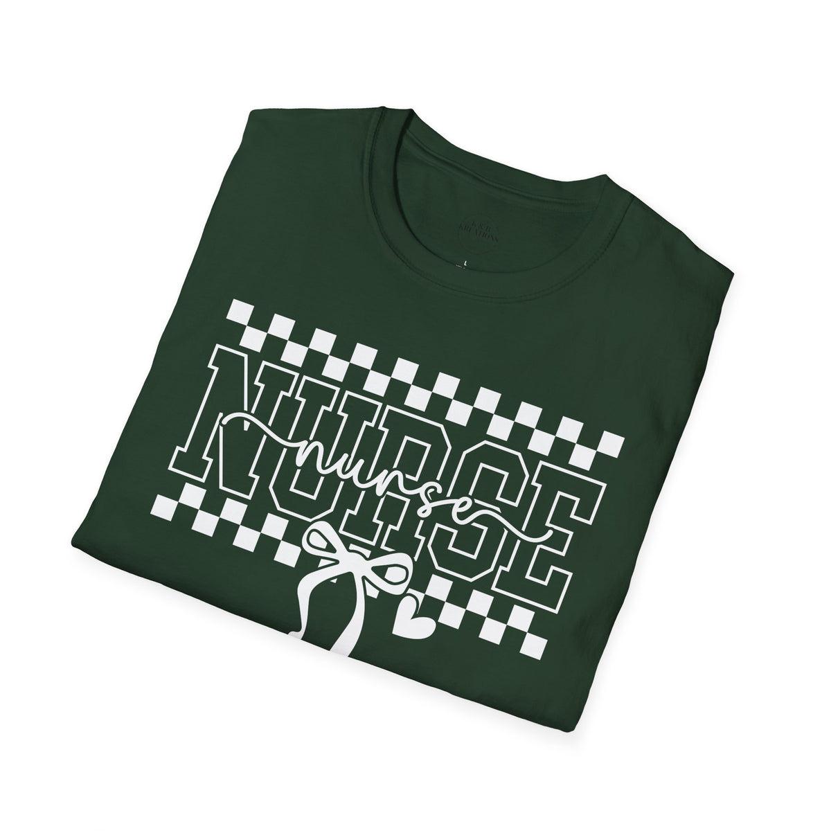 Nurse Retro Checkerboard Tee – Stethoscope Graphic Shirt for Nurses