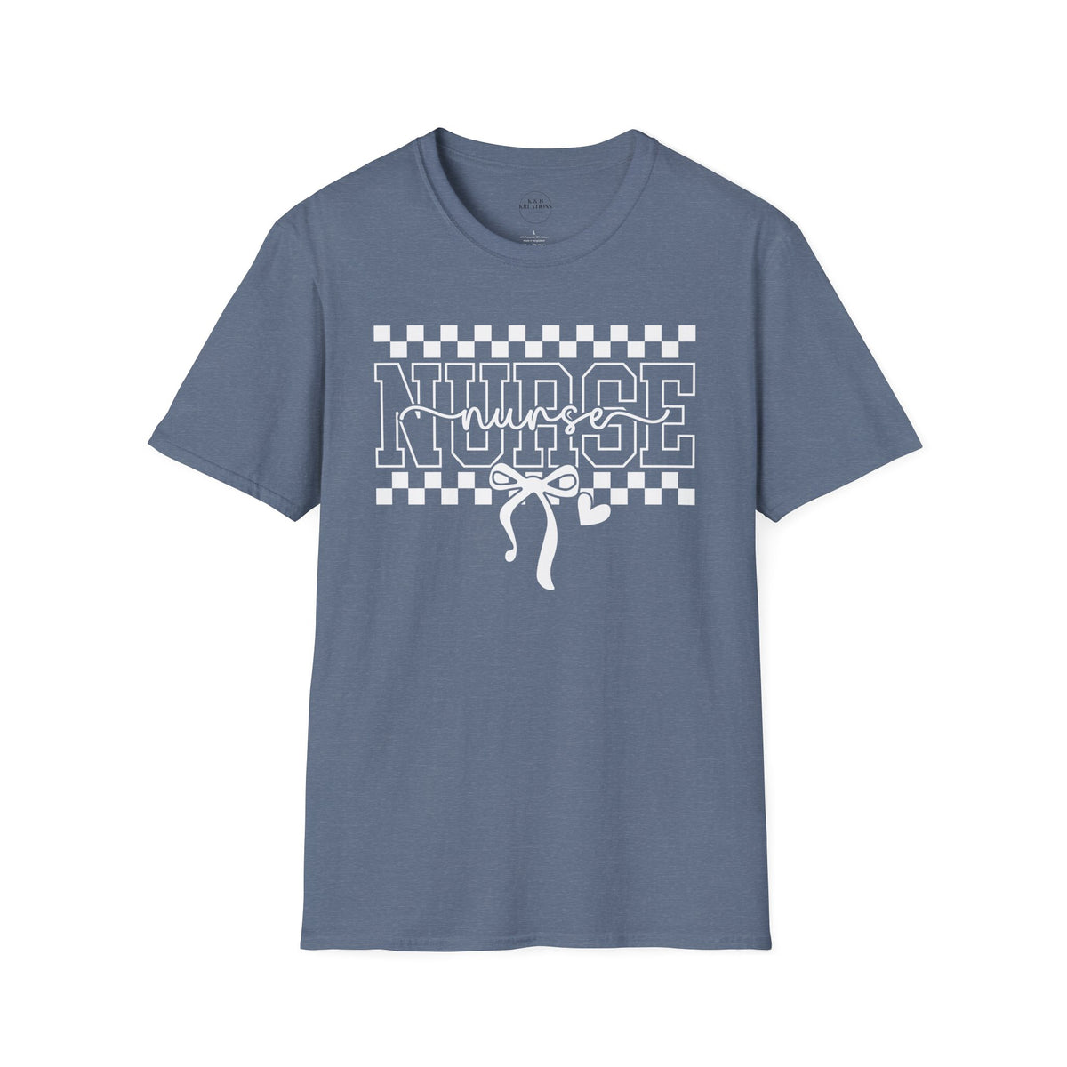 Nurse Retro Checkerboard Tee – Stethoscope Graphic Shirt for Nurses