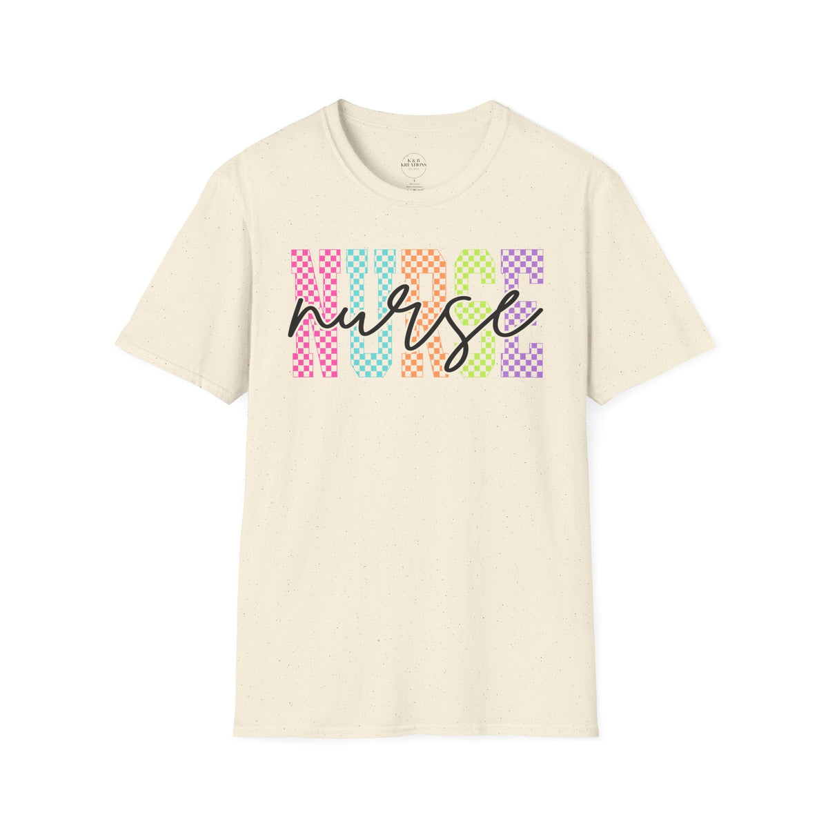 Rainbow Checkerboard Nurse T-Shirt | Colorful Nurse Tee