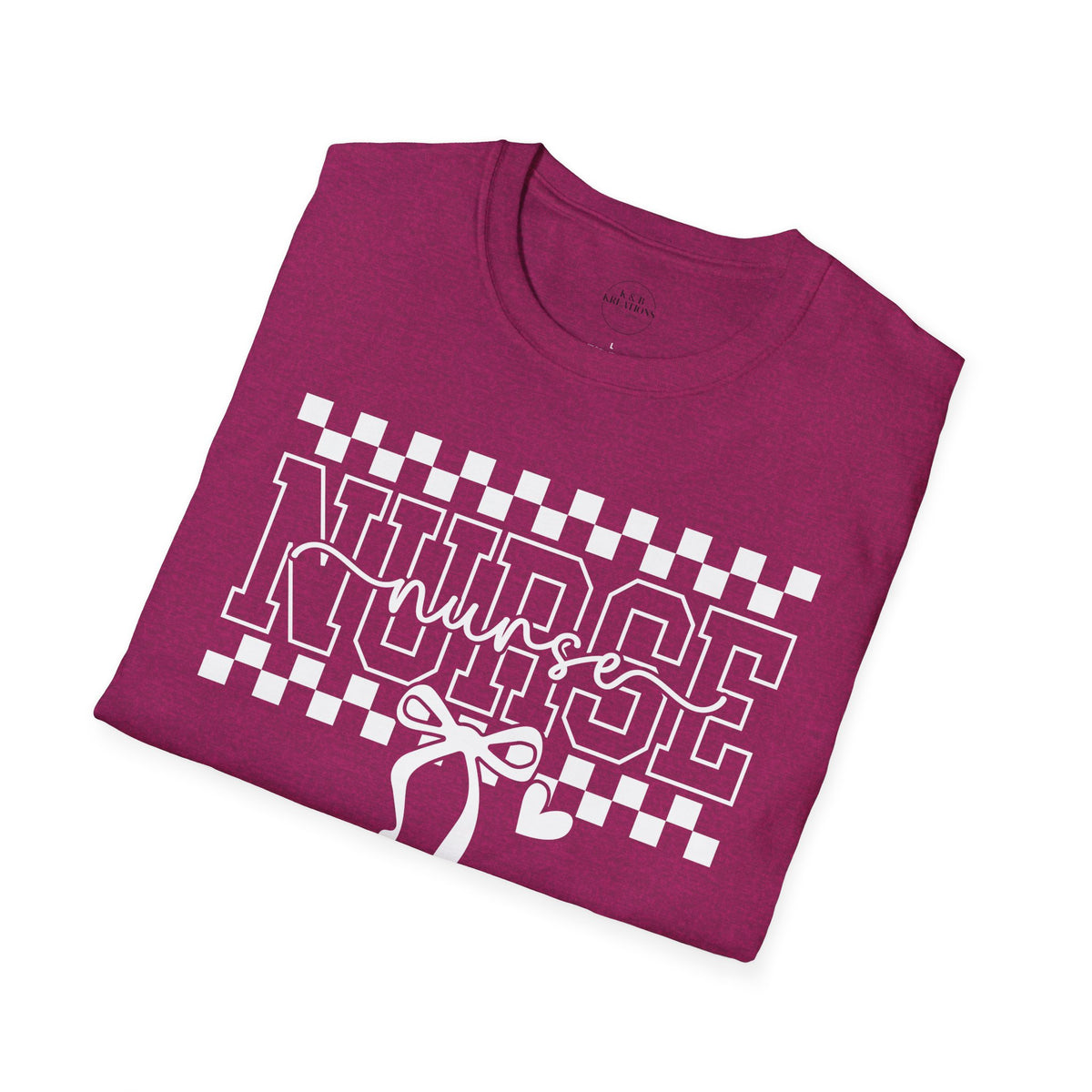 Nurse Retro Checkerboard Tee – Stethoscope Graphic Shirt for Nurses