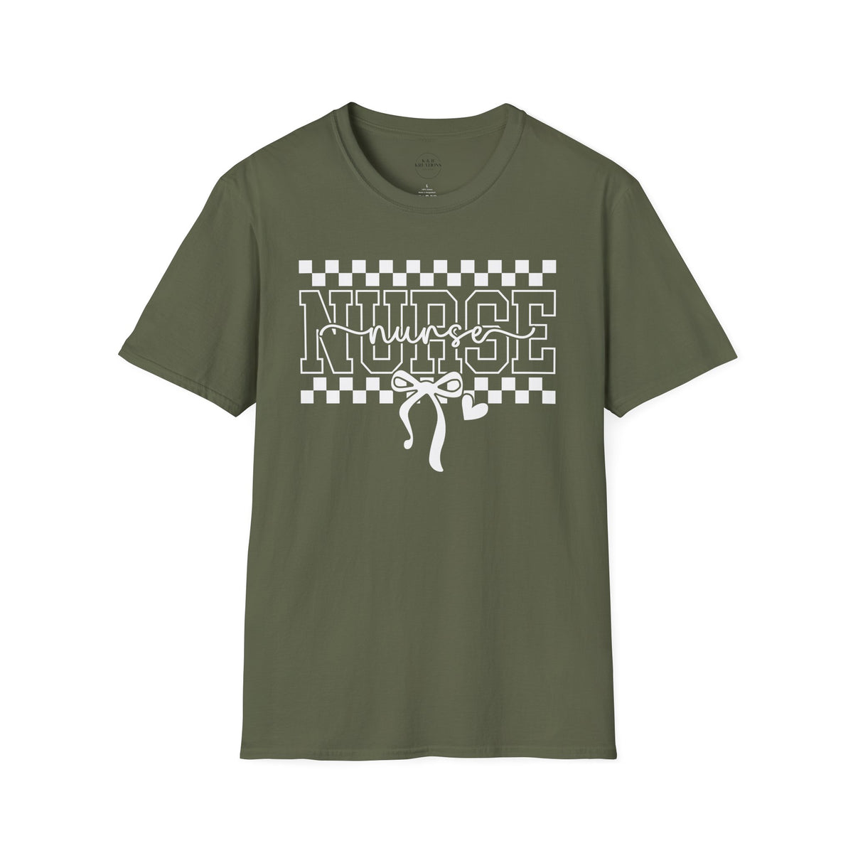 Nurse Retro Checkerboard Tee – Stethoscope Graphic Shirt for Nurses