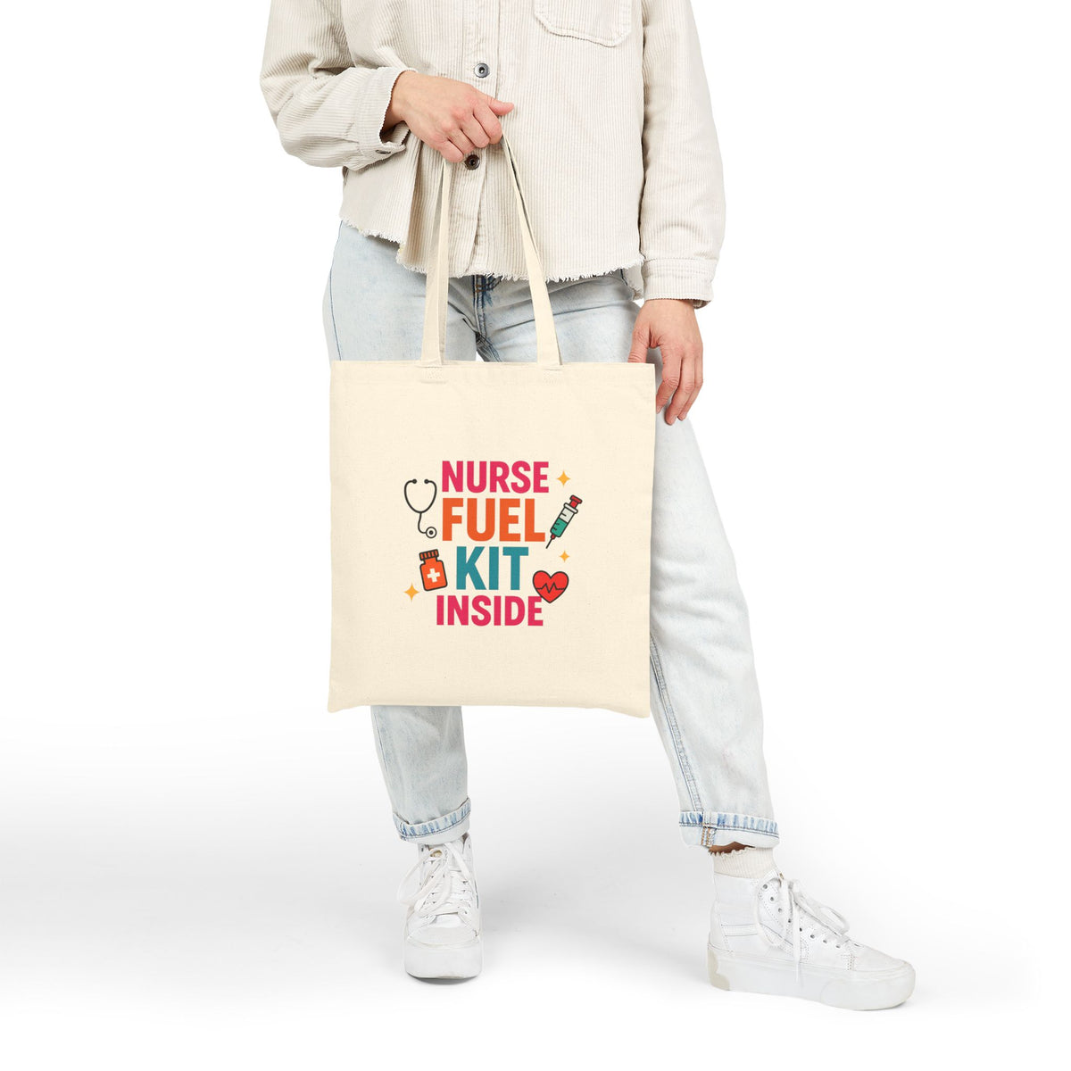Nurse Fuel Tote Bag, Perfect Gift for Healthcare Workers, Reusable Carryall, Eco-Friendly Bag, Everyday Use, Gift for Nurses