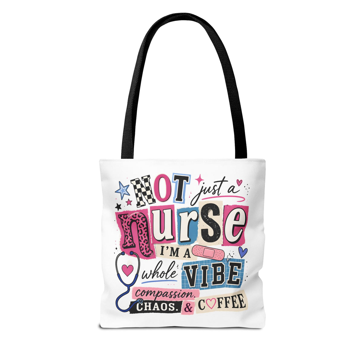 Nurse Vibe Tote Bag — "Not Just a Nurse, I'm a Whole Vibe" Floral Medical Tote