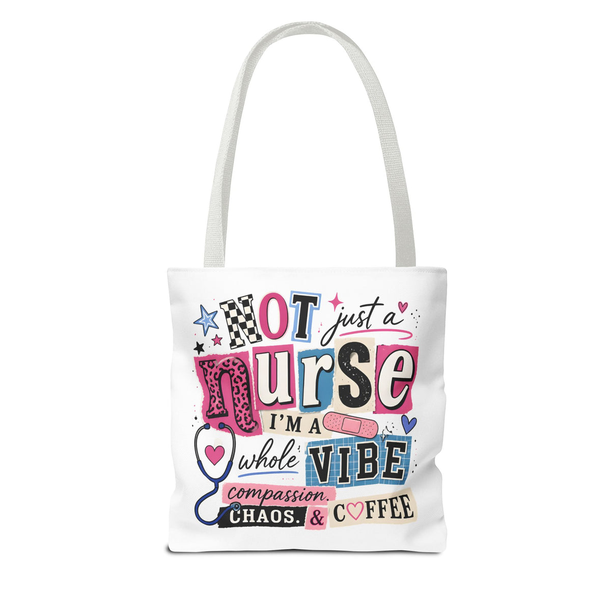 Nurse Vibe Tote Bag — "Not Just a Nurse, I'm a Whole Vibe" Floral Medical Tote