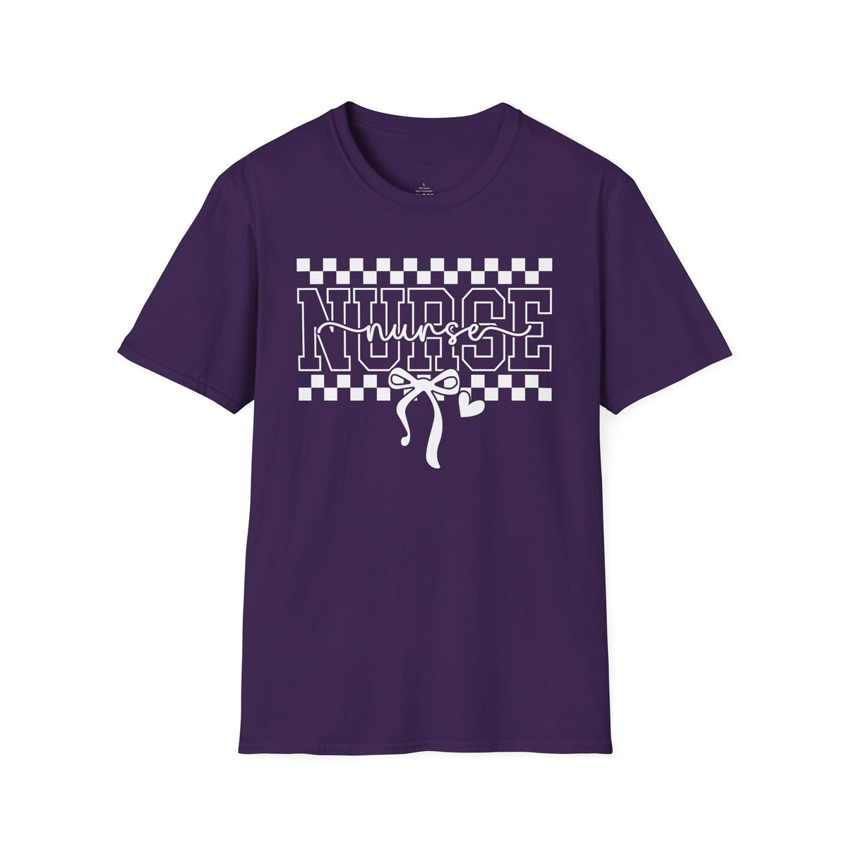 Nurse Retro Checkerboard Tee – Stethoscope Graphic Shirt for Nurses