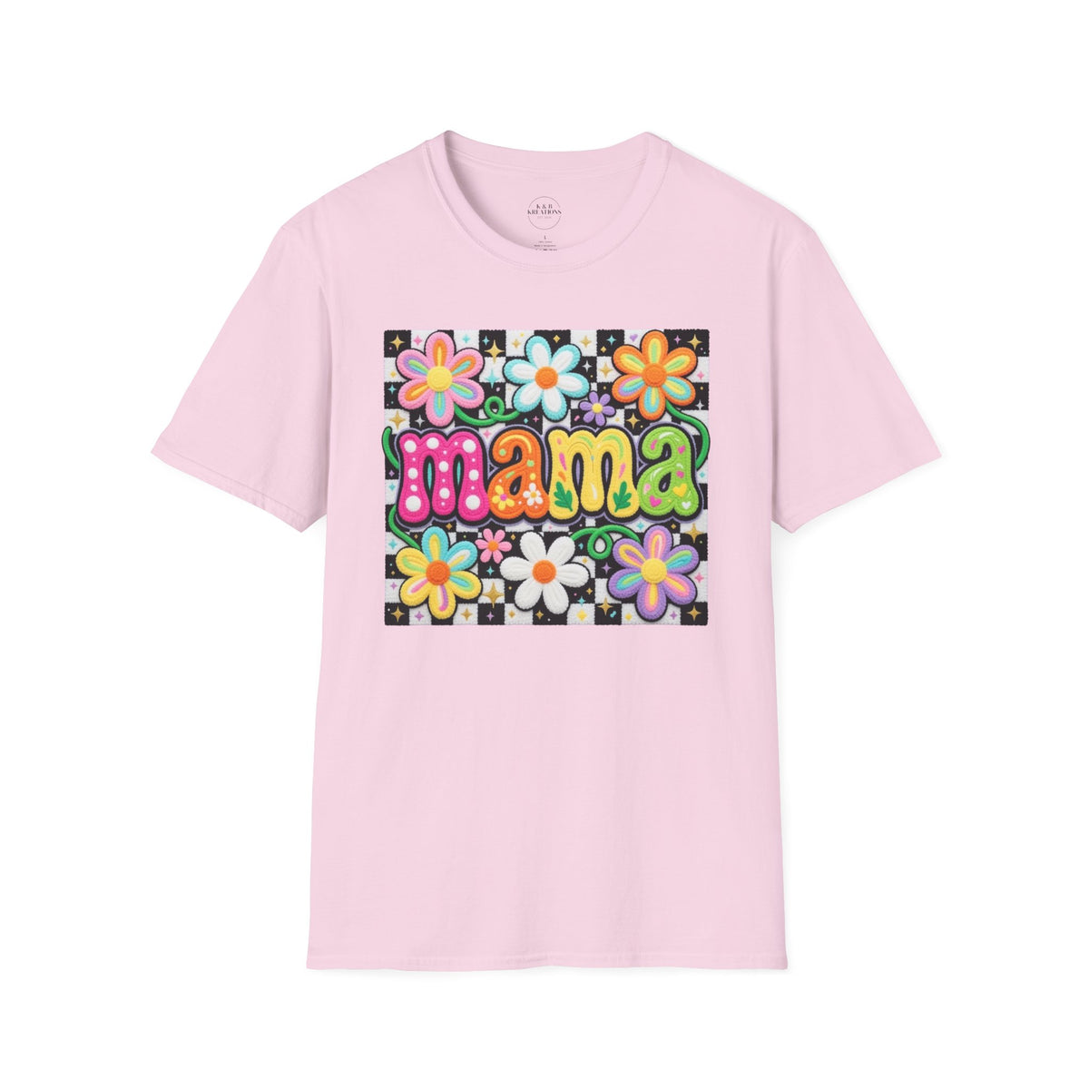 Mama Floral Retro T-Shirt — Colorful 'mama' Flower Graphic Tee for Mother's Day