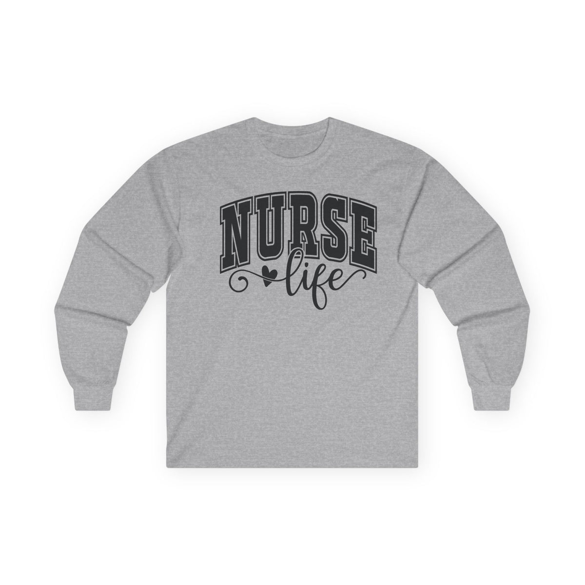 Nurse Life Long Sleeve Tee — 'Nurse Life' Heart Graphic