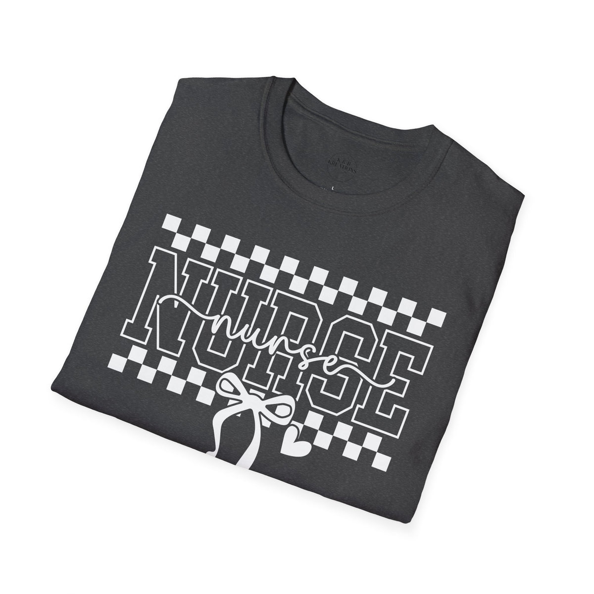 Nurse Retro Checkerboard Tee – Stethoscope Graphic Shirt for Nurses