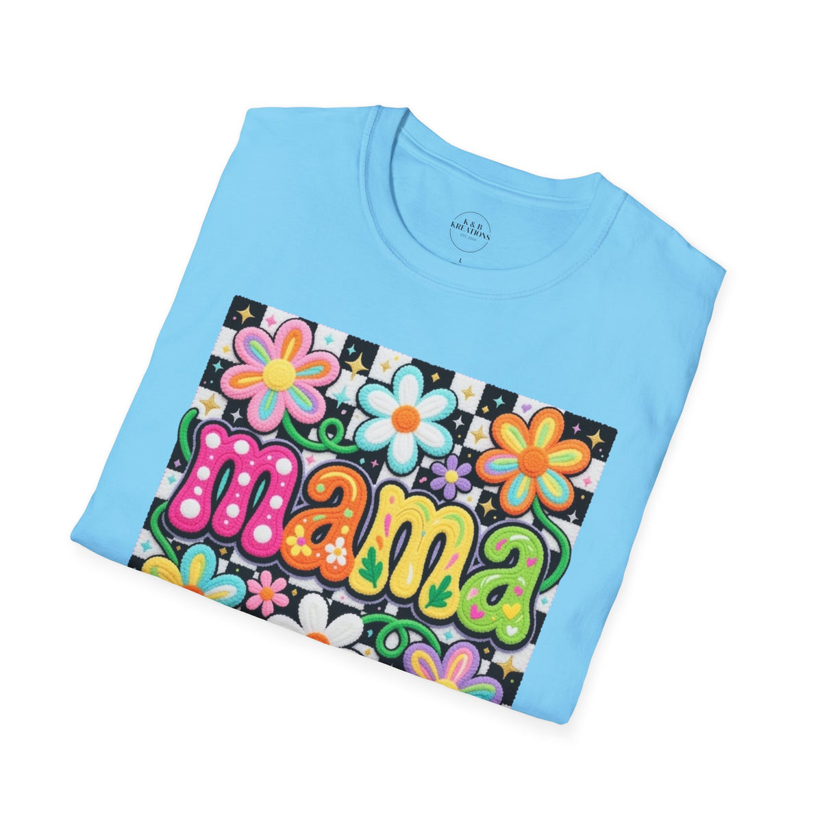 Mama Floral Retro T-Shirt — Colorful 'mama' Flower Graphic Tee for Mother's Day