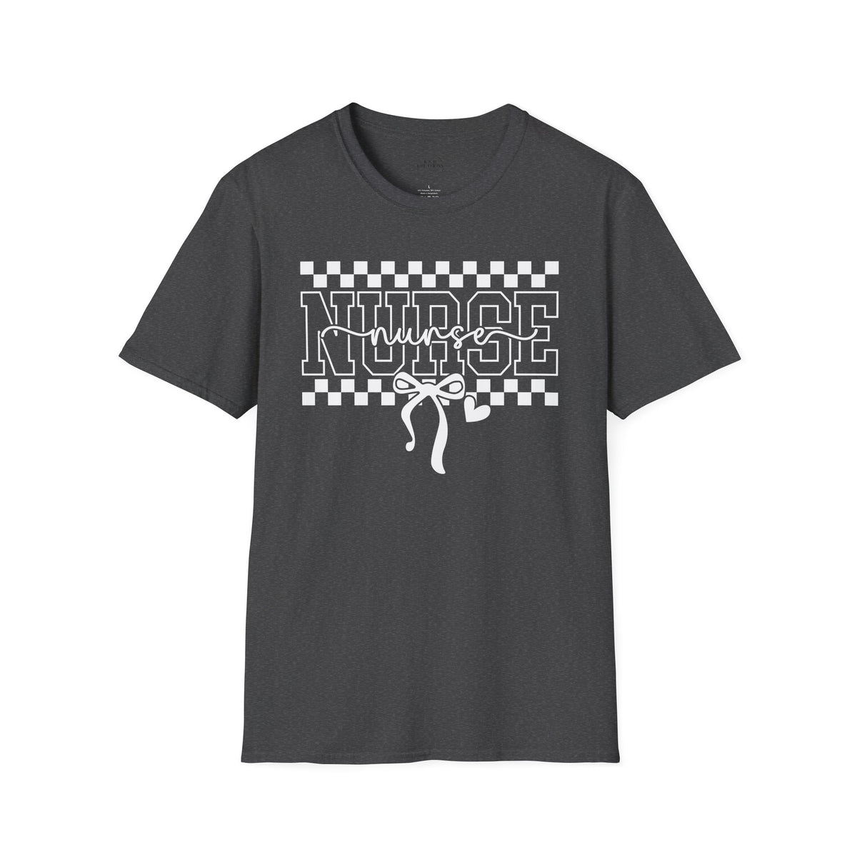 Nurse Retro Checkerboard Tee – Stethoscope Graphic Shirt for Nurses