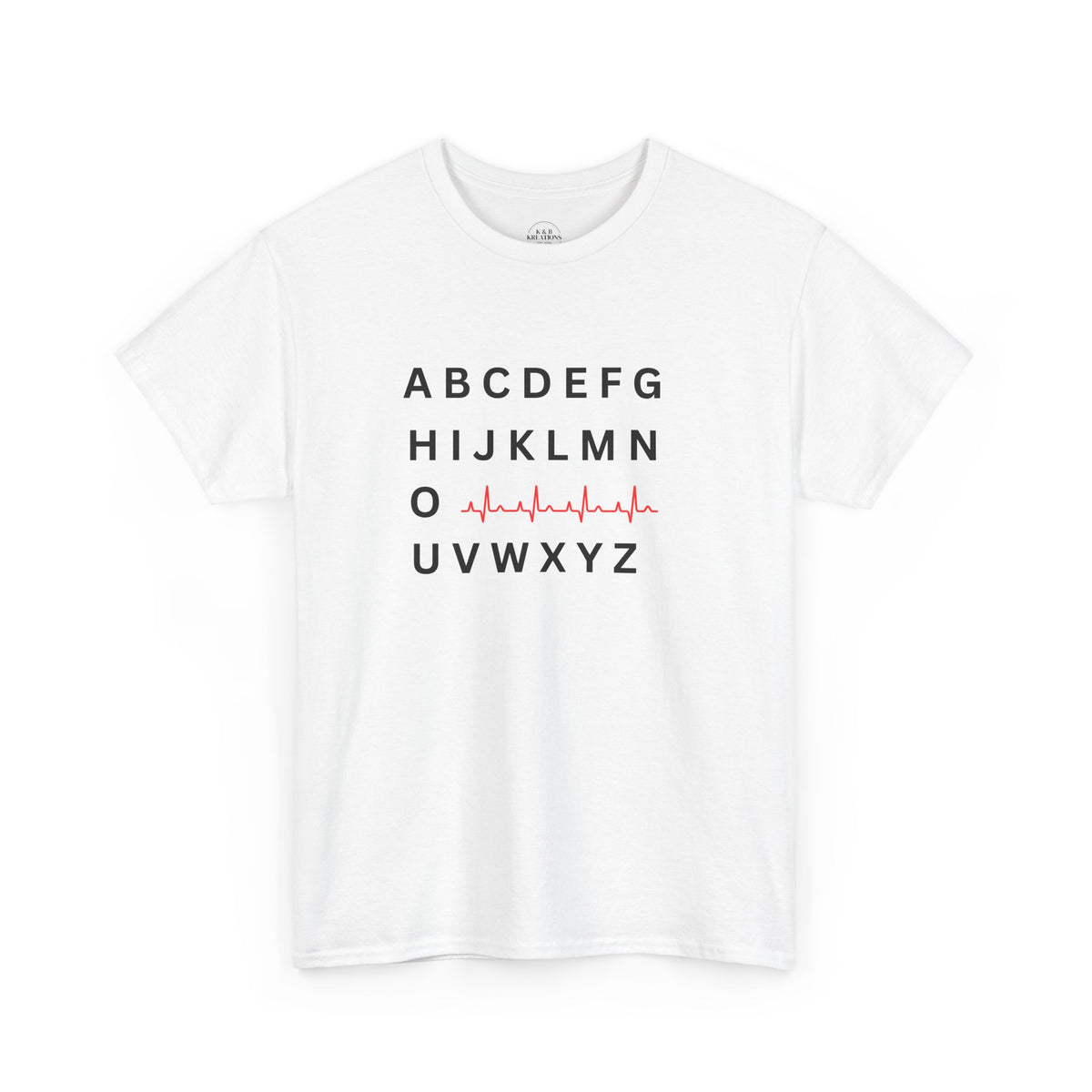 Copy of Heartbeat Alphabet Unisex Cotton Tee, Casual Wear, Gifts for Music Lovers, Graphic T-Shirt, Fun Tees, Unique Humor Shirt