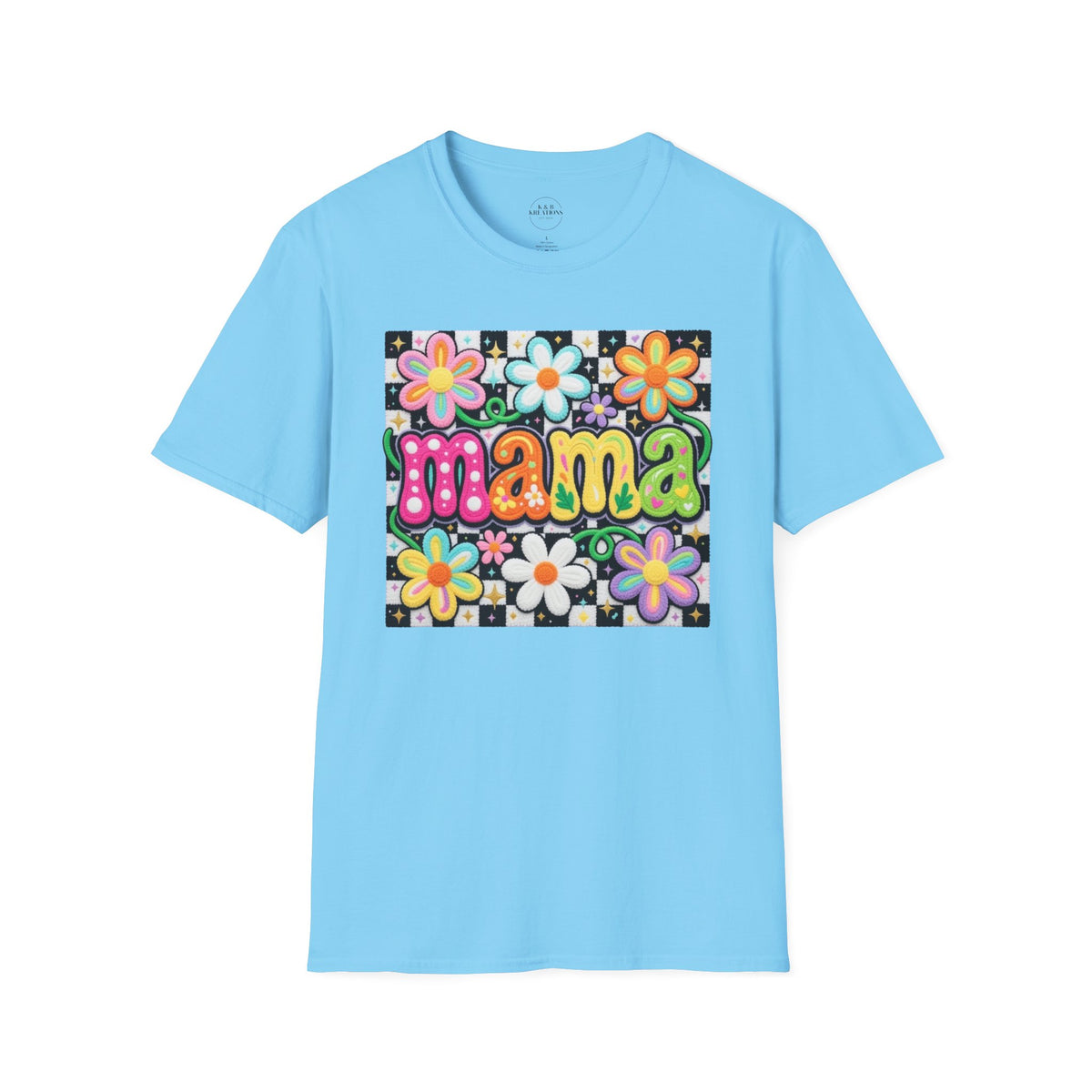 Mama Floral Retro T-Shirt — Colorful 'mama' Flower Graphic Tee for Mother's Day
