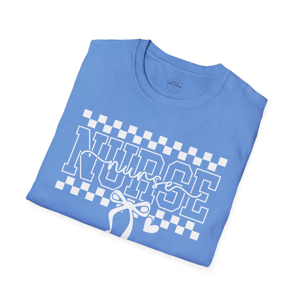 Nurse Retro Checkerboard Tee – Stethoscope Graphic Shirt for Nurses