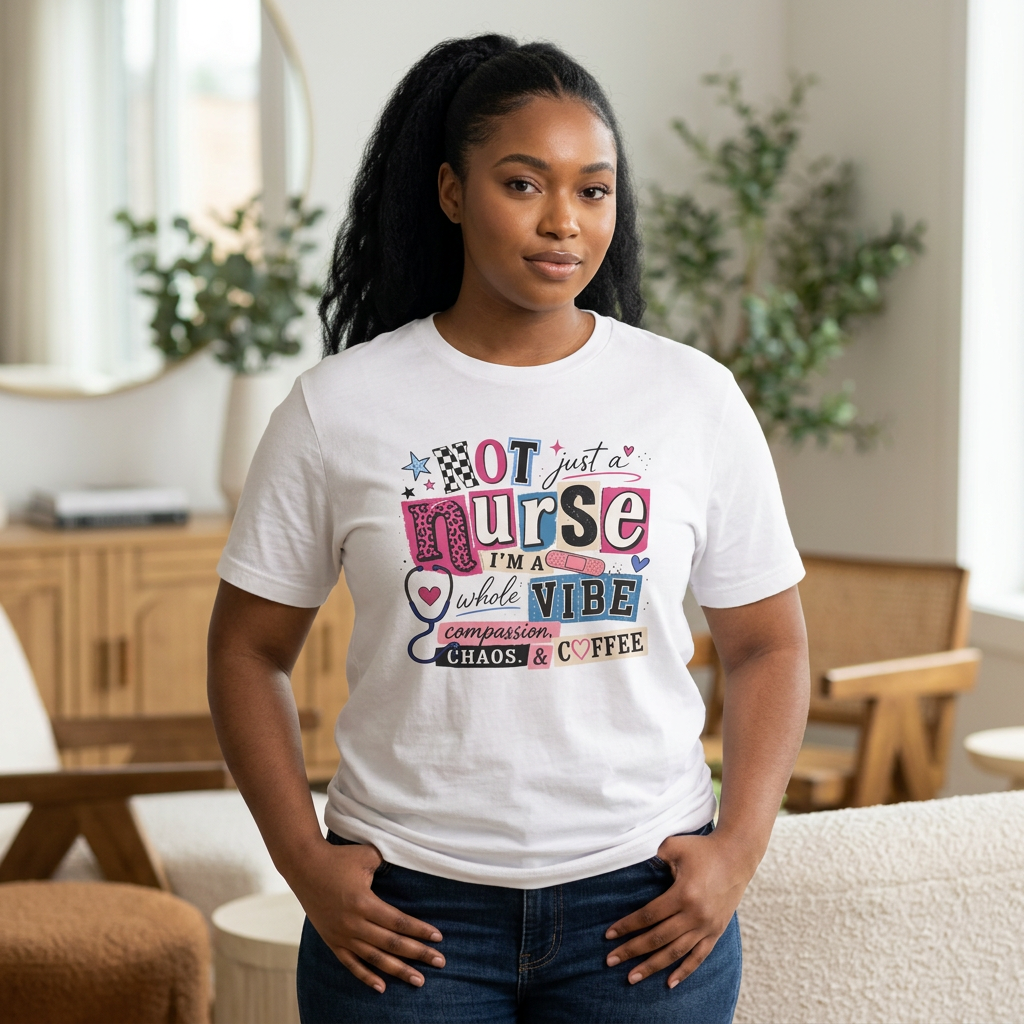 Nurse Vibe T-Shirt — "Not Just a Nurse, I'm a Whole Vibe" Graphic Tee
