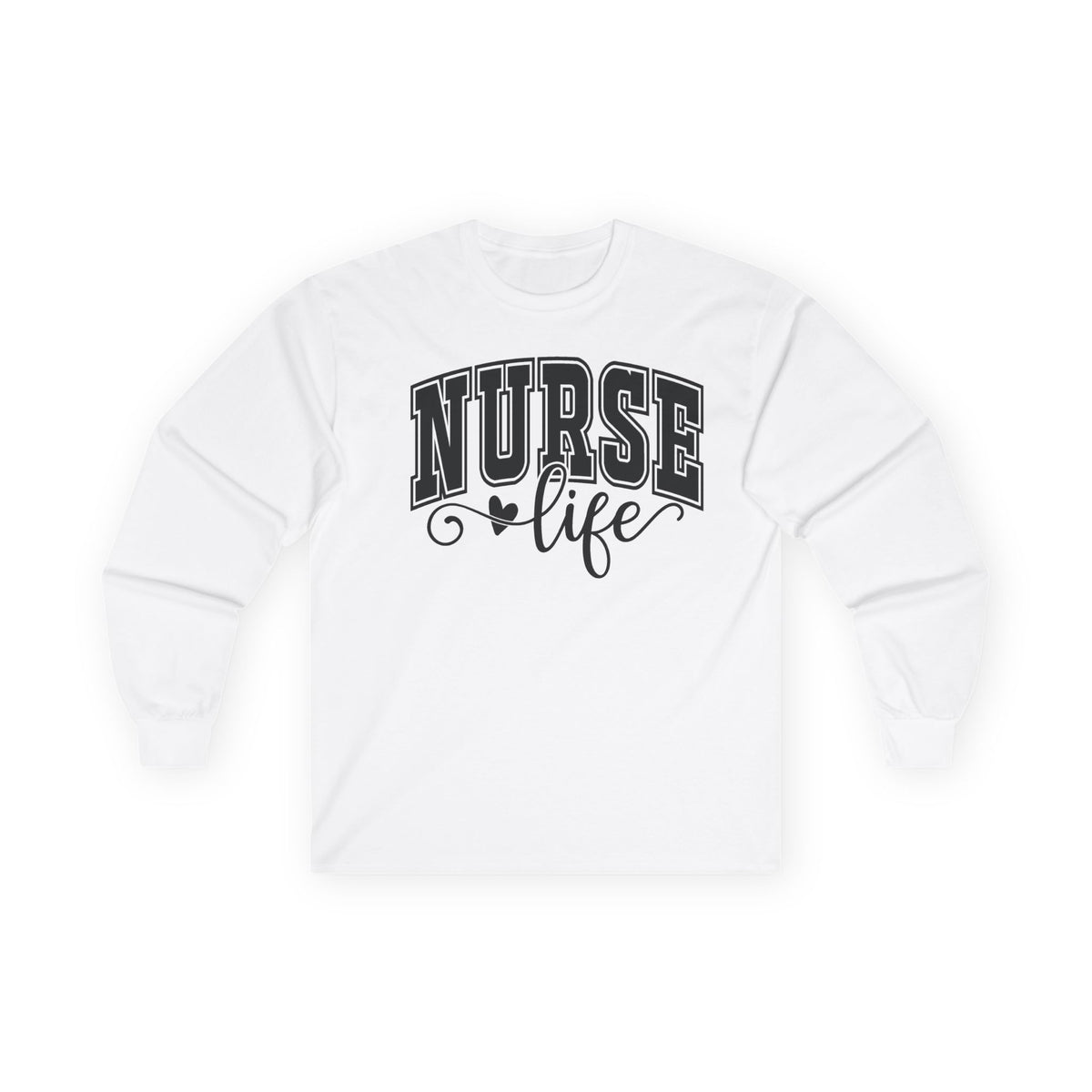 Nurse Life Long Sleeve Tee — 'Nurse Life' Heart Graphic