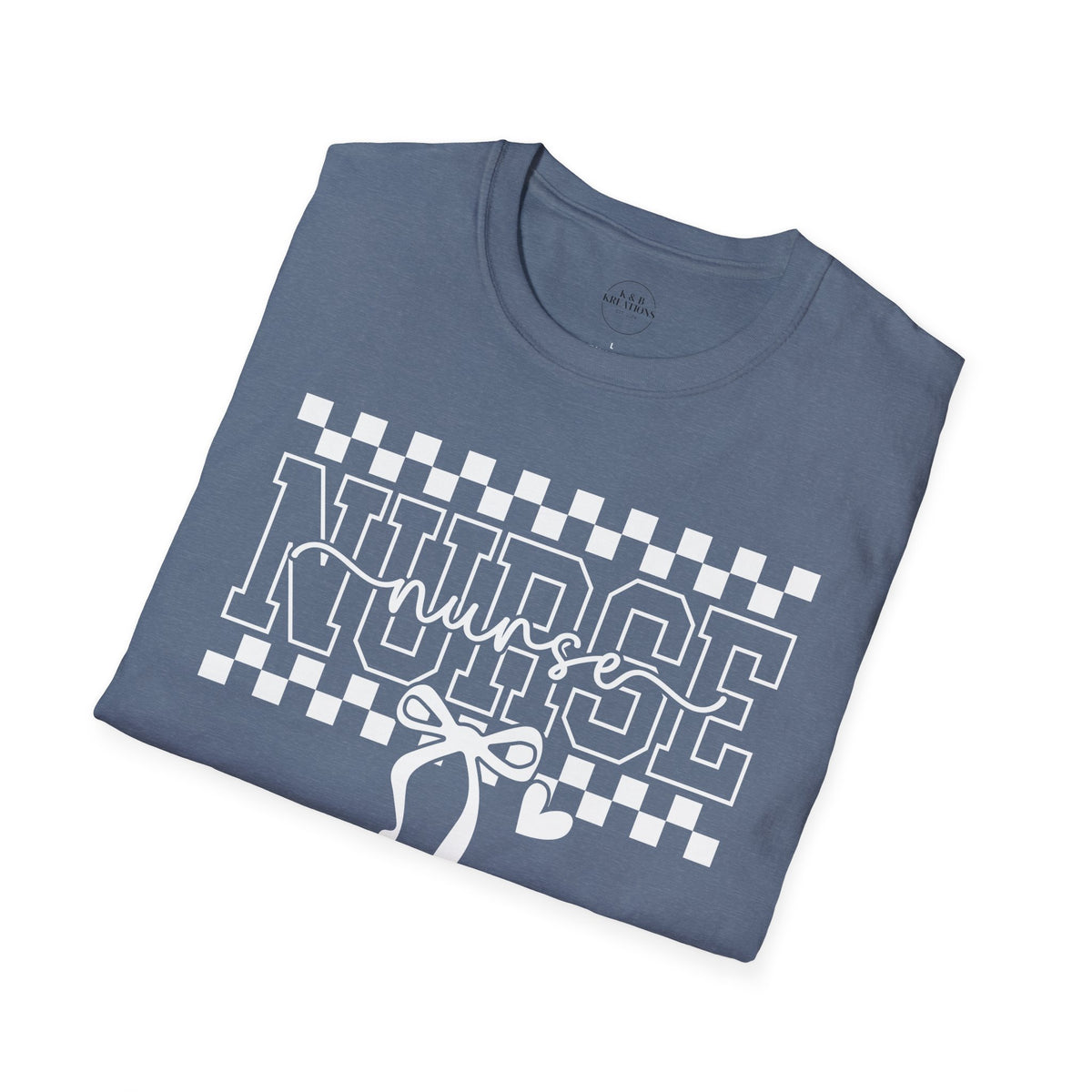 Nurse Retro Checkerboard Tee – Stethoscope Graphic Shirt for Nurses