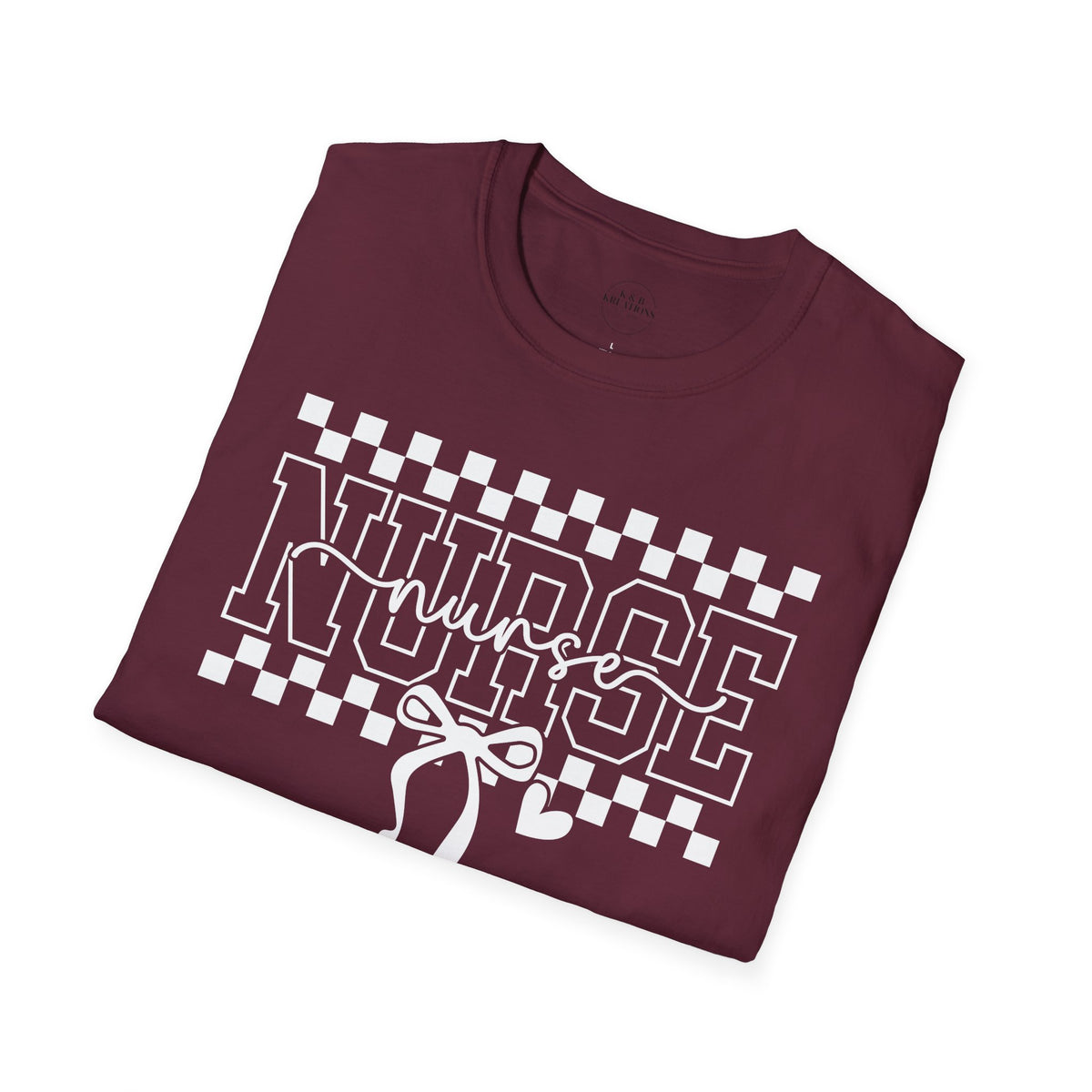 Nurse Retro Checkerboard Tee – Stethoscope Graphic Shirt for Nurses