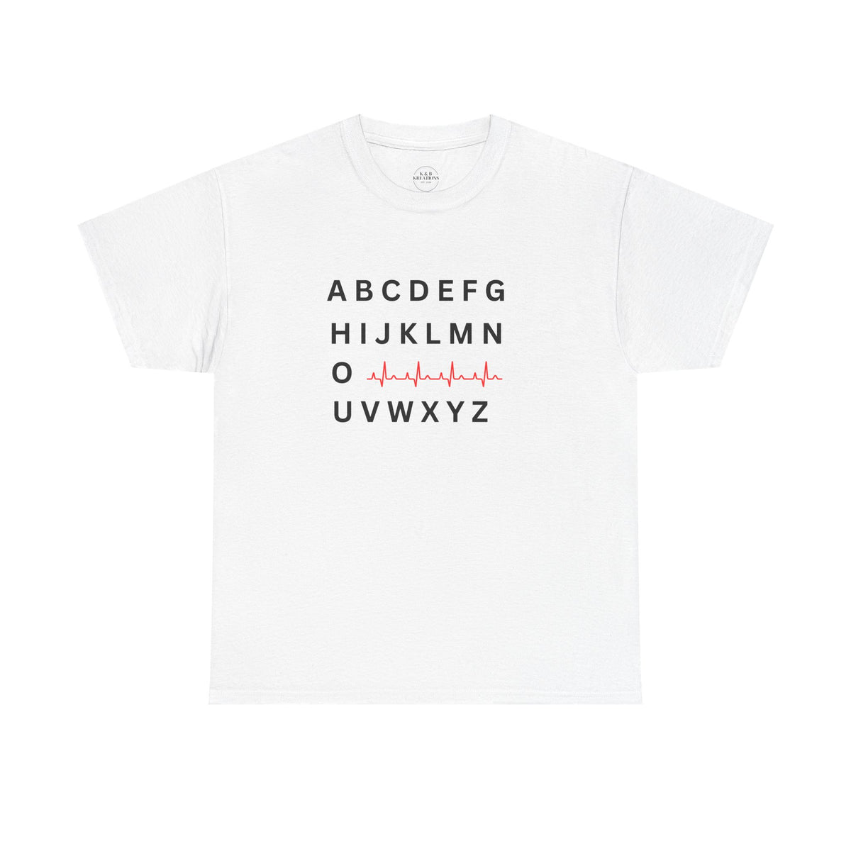 Copy of Heartbeat Alphabet Unisex Cotton Tee, Casual Wear, Gifts for Music Lovers, Graphic T-Shirt, Fun Tees, Unique Humor Shirt