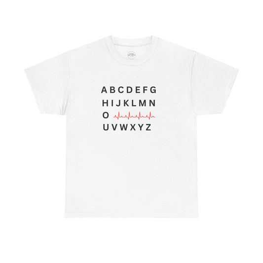 Copy of Heartbeat Alphabet Unisex Cotton Tee, Casual Wear, Gifts for Music Lovers, Graphic T-Shirt, Fun Tees, Unique Humor Shirt