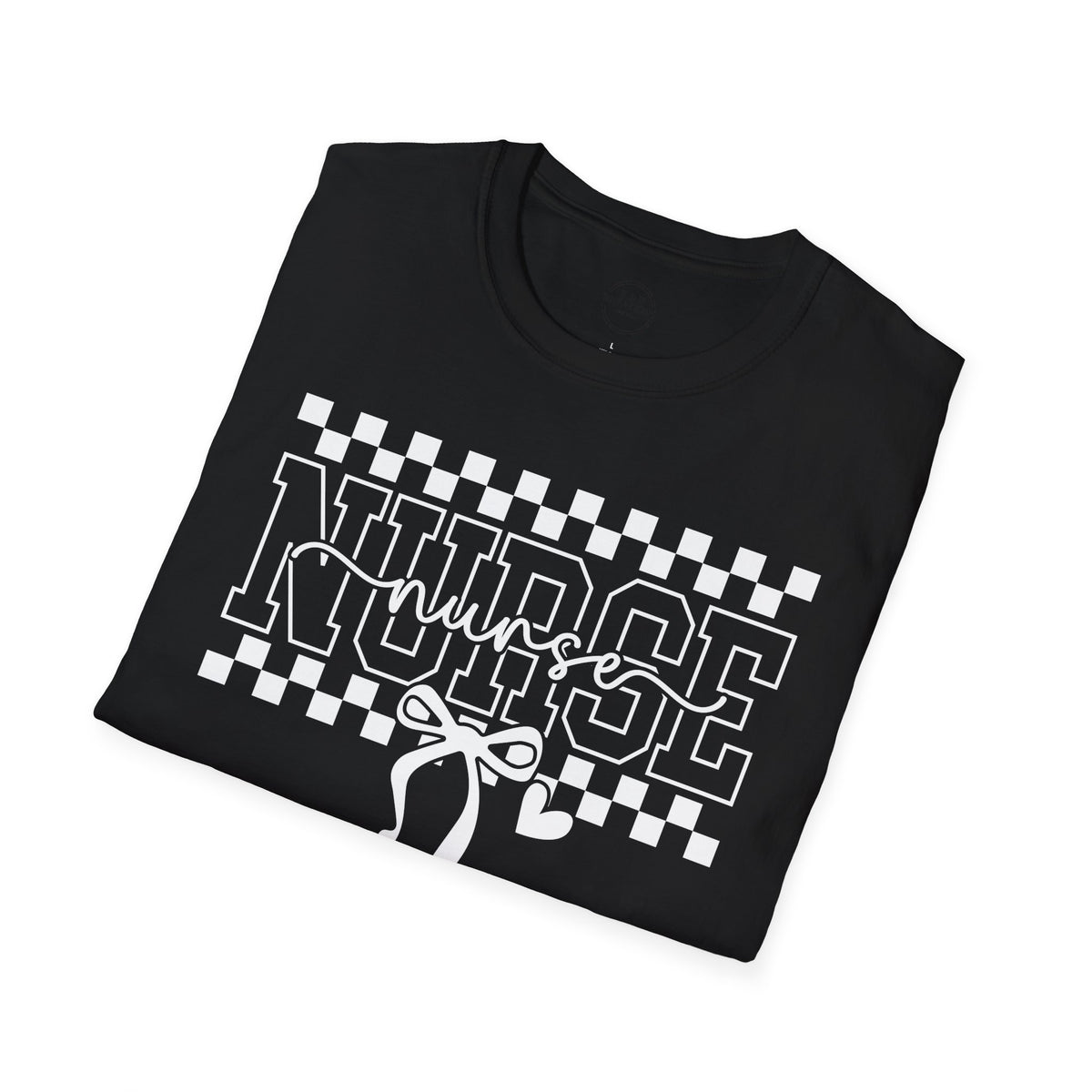 Nurse Retro Checkerboard Tee – Stethoscope Graphic Shirt for Nurses