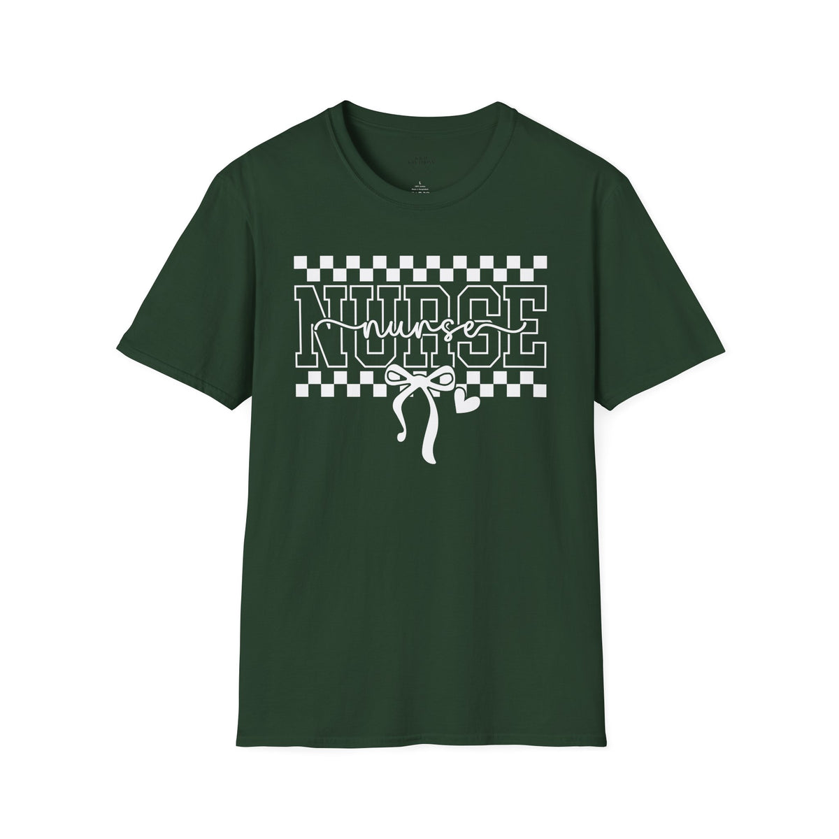 Nurse Retro Checkerboard Tee – Stethoscope Graphic Shirt for Nurses