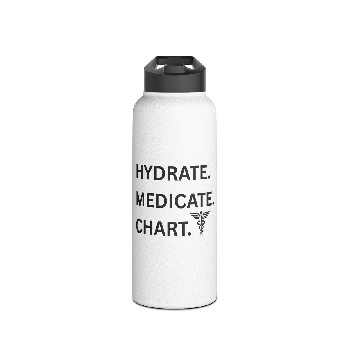 Hydration Reminder Water Bottle - Nurse Gift, Medicinal Motivational Drink, Travel Flask, Health Enthusiast Gear, Stylish Stainless Steel