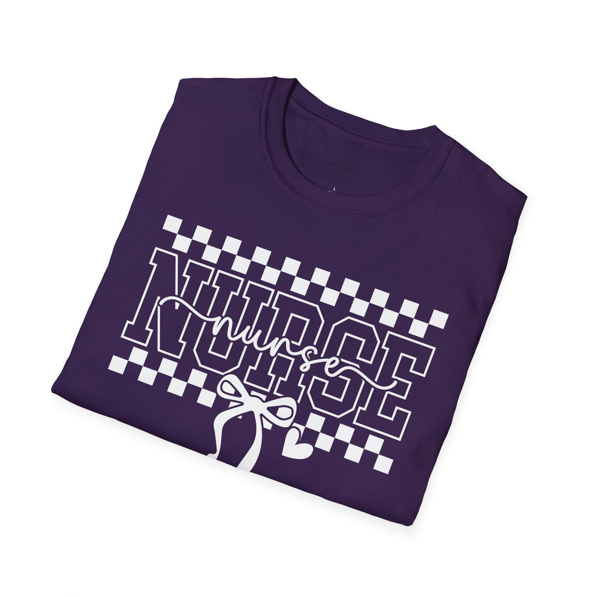 Nurse Retro Checkerboard Tee – Stethoscope Graphic Shirt for Nurses