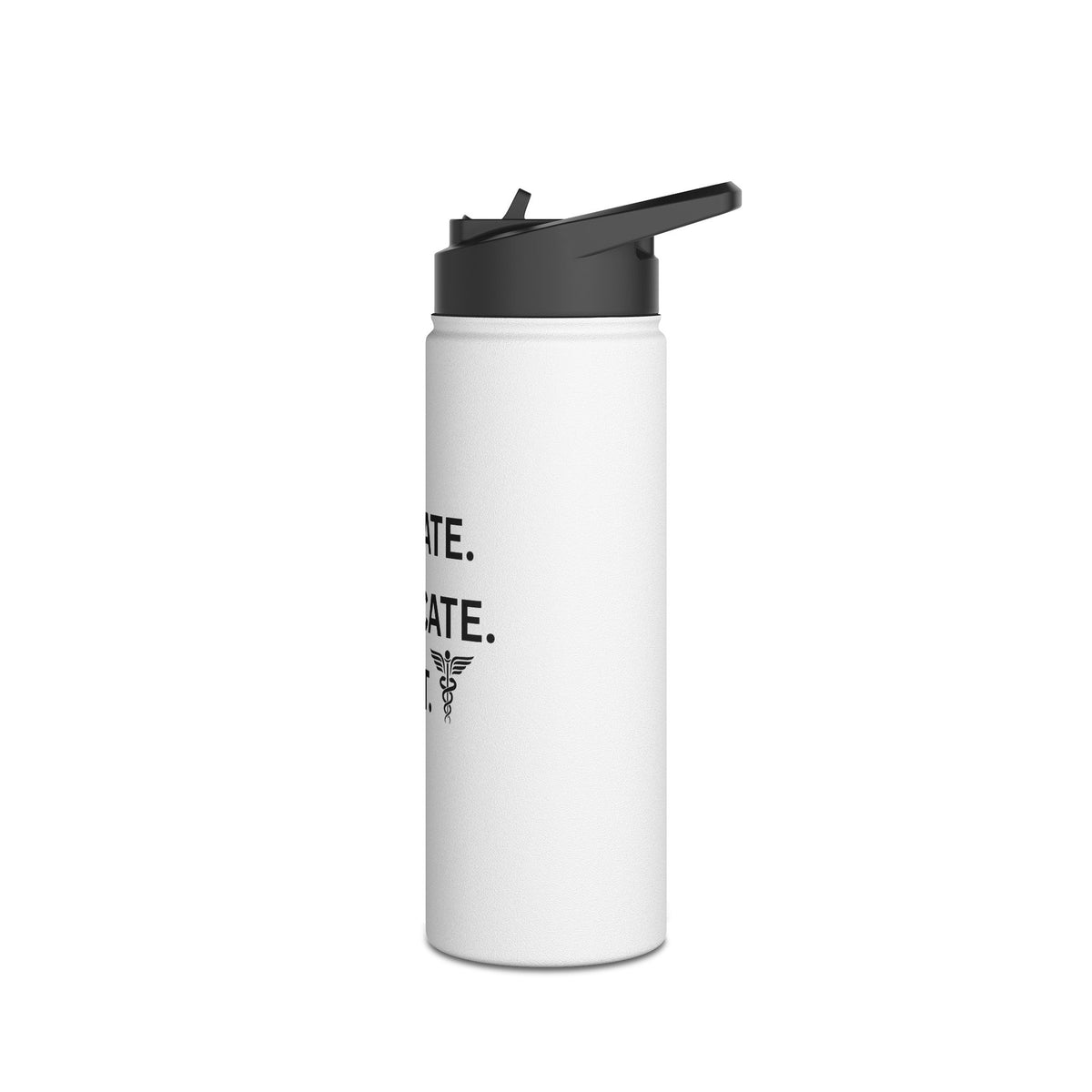 Hydration Reminder Water Bottle - Nurse Gift, Medicinal Motivational Drink, Travel Flask, Health Enthusiast Gear, Stylish Stainless Steel