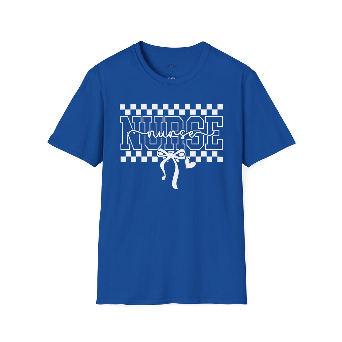 Nurse Retro Checkerboard Tee – Stethoscope Graphic Shirt for Nurses