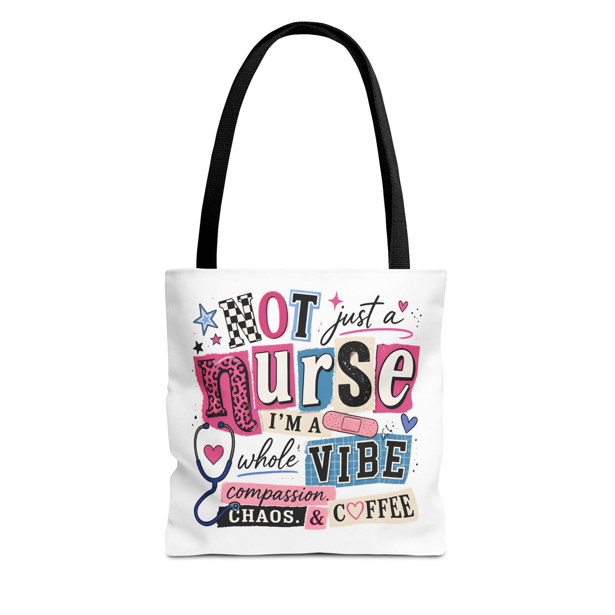 Nurse Vibe Tote Bag — "Not Just a Nurse, I'm a Whole Vibe" Floral Medical Tote
