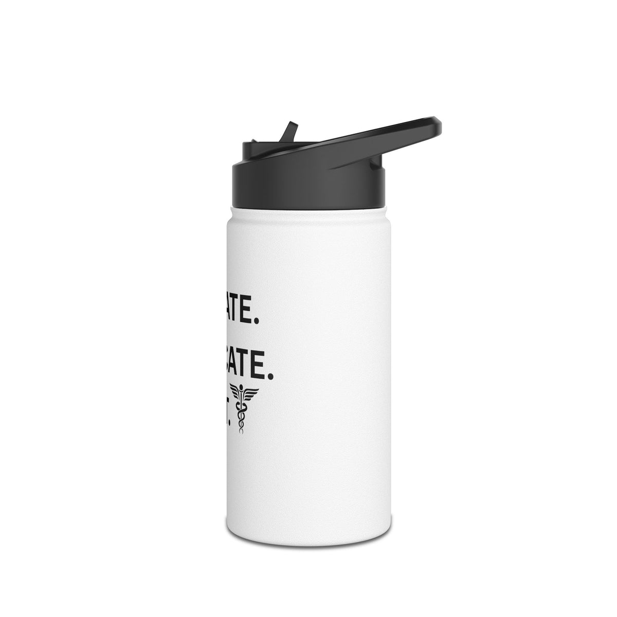 Hydration Reminder Water Bottle - Nurse Gift, Medicinal Motivational Drink, Travel Flask, Health Enthusiast Gear, Stylish Stainless Steel