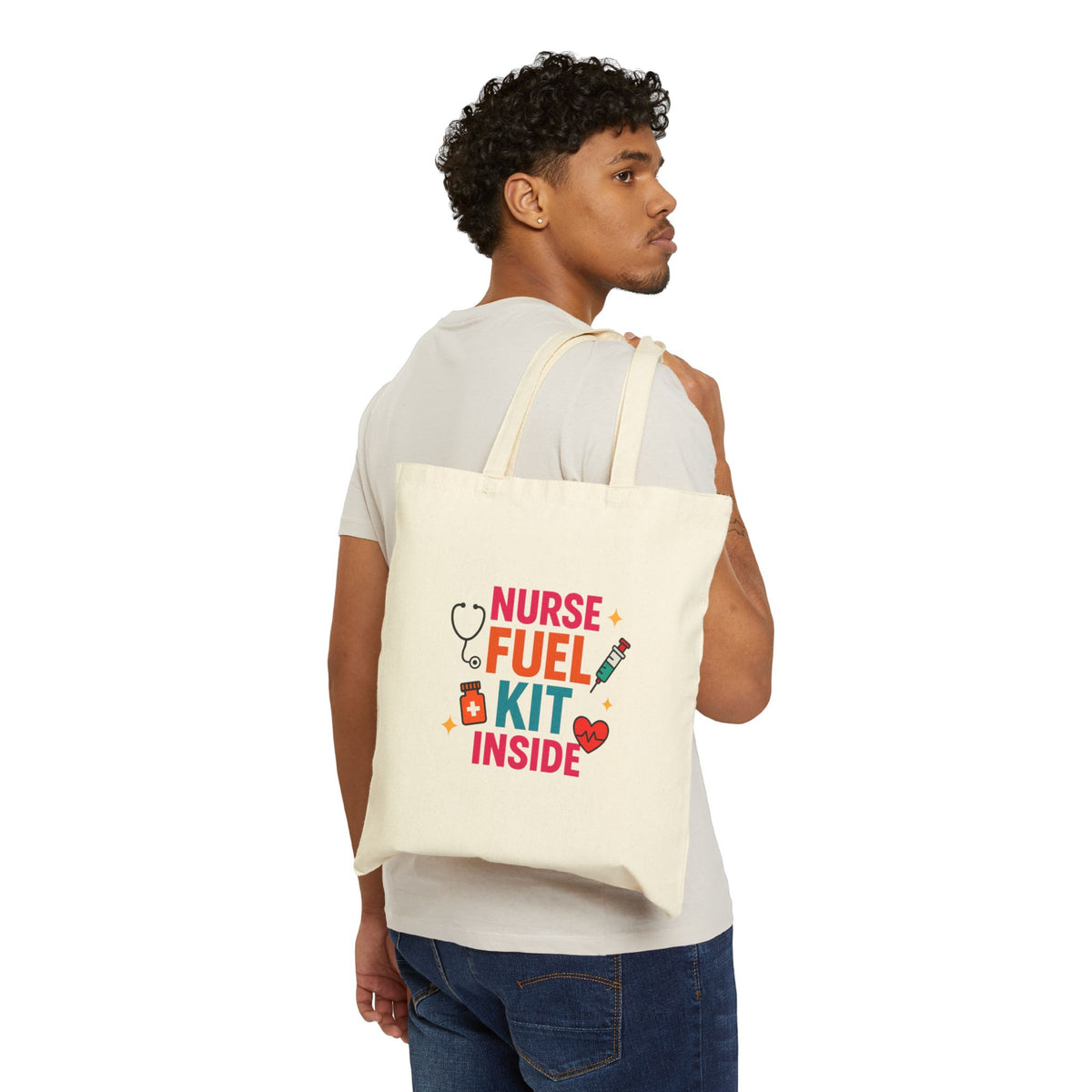 Nurse Fuel Tote Bag, Perfect Gift for Healthcare Workers, Reusable Carryall, Eco-Friendly Bag, Everyday Use, Gift for Nurses
