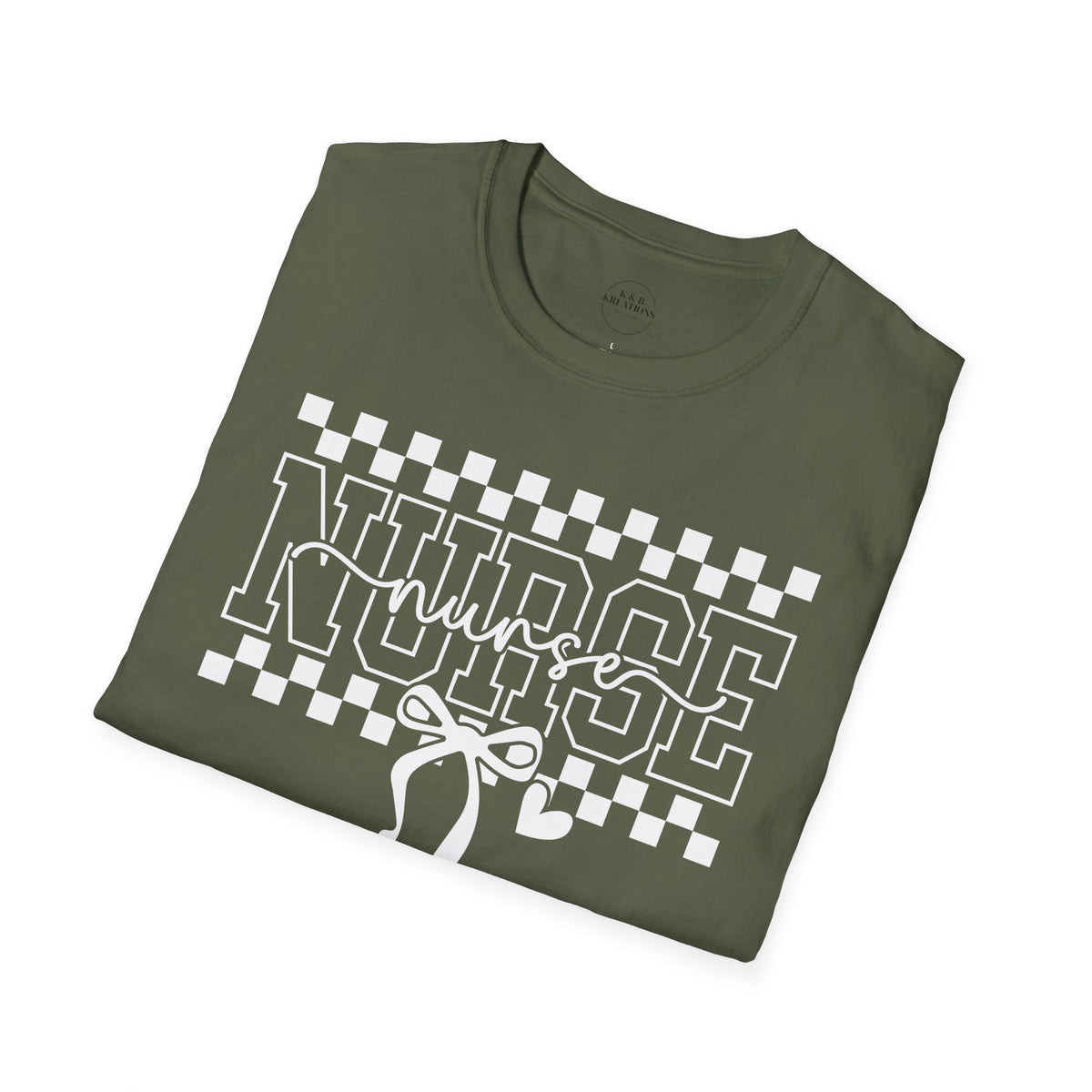 Nurse Retro Checkerboard Tee – Stethoscope Graphic Shirt for Nurses