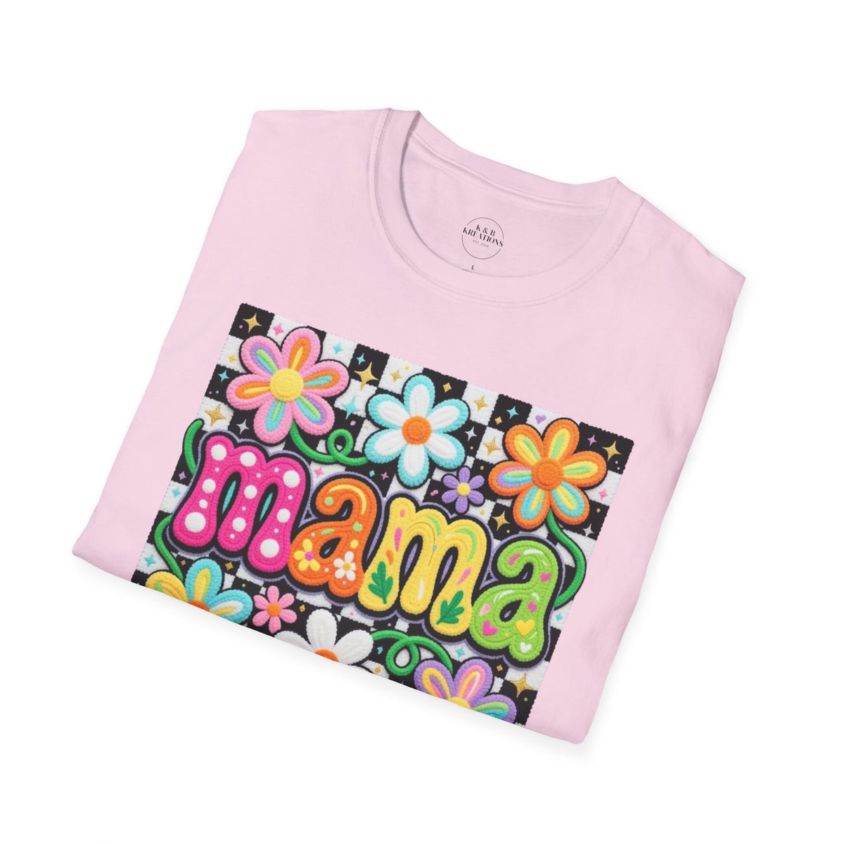 Mama Floral Retro T-Shirt — Colorful 'mama' Flower Graphic Tee for Mother's Day