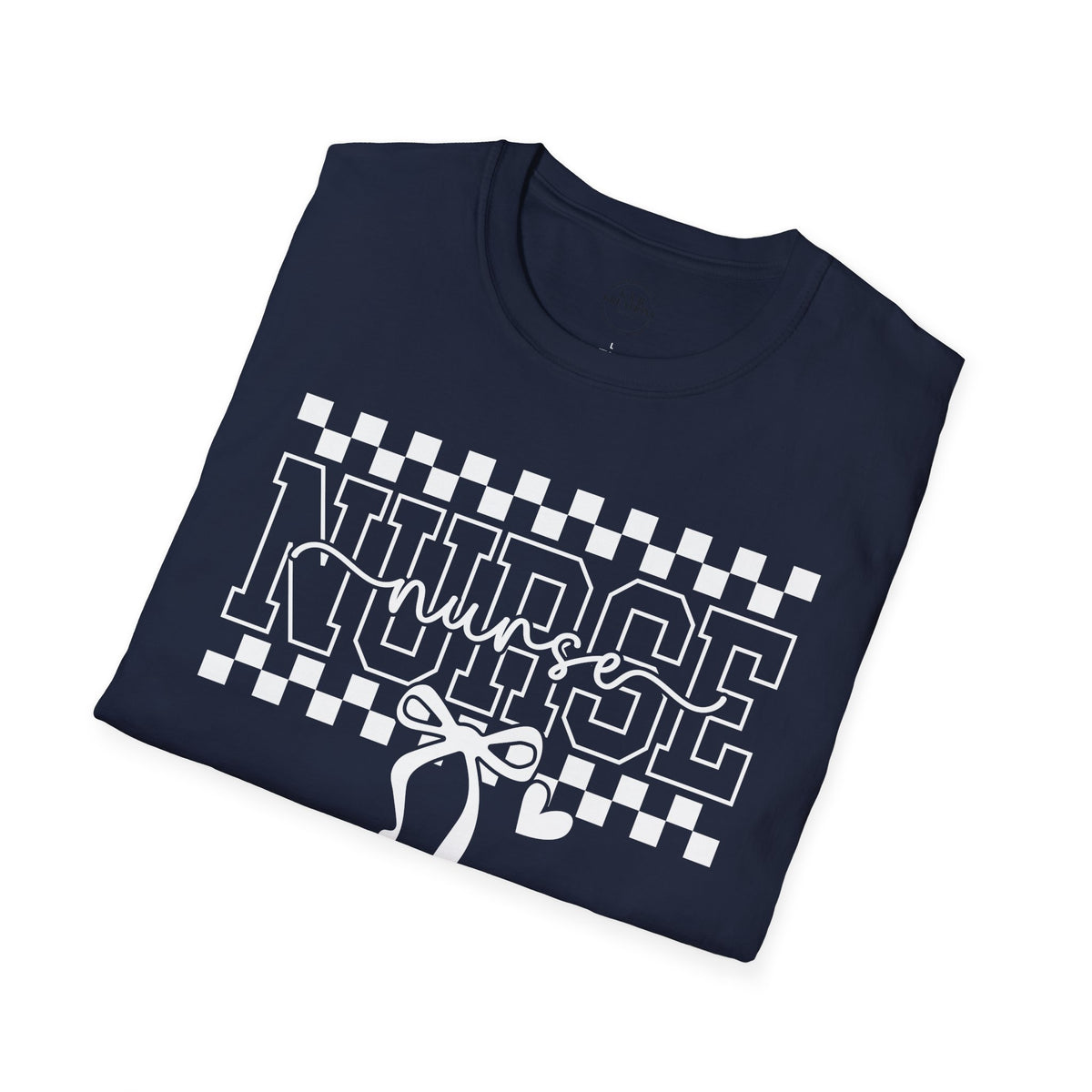 Nurse Retro Checkerboard Tee – Stethoscope Graphic Shirt for Nurses