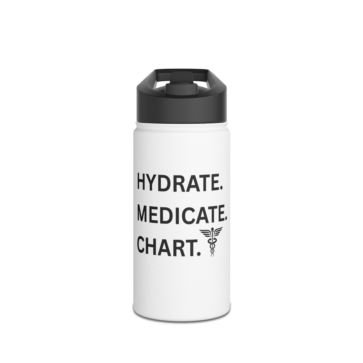 Hydration Reminder Water Bottle - Nurse Gift, Medicinal Motivational Drink, Travel Flask, Health Enthusiast Gear, Stylish Stainless Steel
