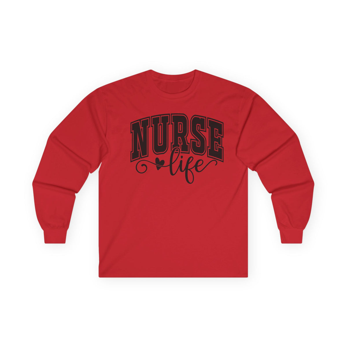 Nurse Life Long Sleeve Tee — 'Nurse Life' Heart Graphic